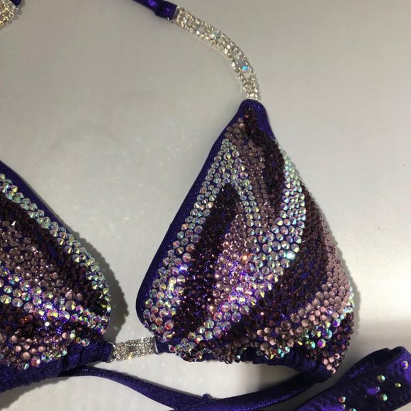 Purple Figure Posing Bikini Competition bikini NEW - Picture 3 of 8